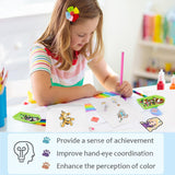 KOJEFCV 48 Pcs Cartoon Diamond Art Painting Sticker Kits for Kids-Cartoon Diamond Gem Stickers Kit,5D Gem Art Stickers Mosaic for Kids Gift for Boys Girls 4-8-10-12 Years Old KOJEFCV