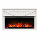 Ameriwood Home Farmington Wide Modern Farmhouse Mantel with Electric Fireplace, 49", Ivory Oak Ameriwood Home
