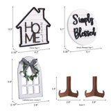 Houmury Set of 8 Farmhouse Tiered Tray Decor with 1 Artificial Succulent Plant & 1 Artificial Plant for Rustic Home Sweet Home Kitchen Decor Tier Tray Decor Set Houmury