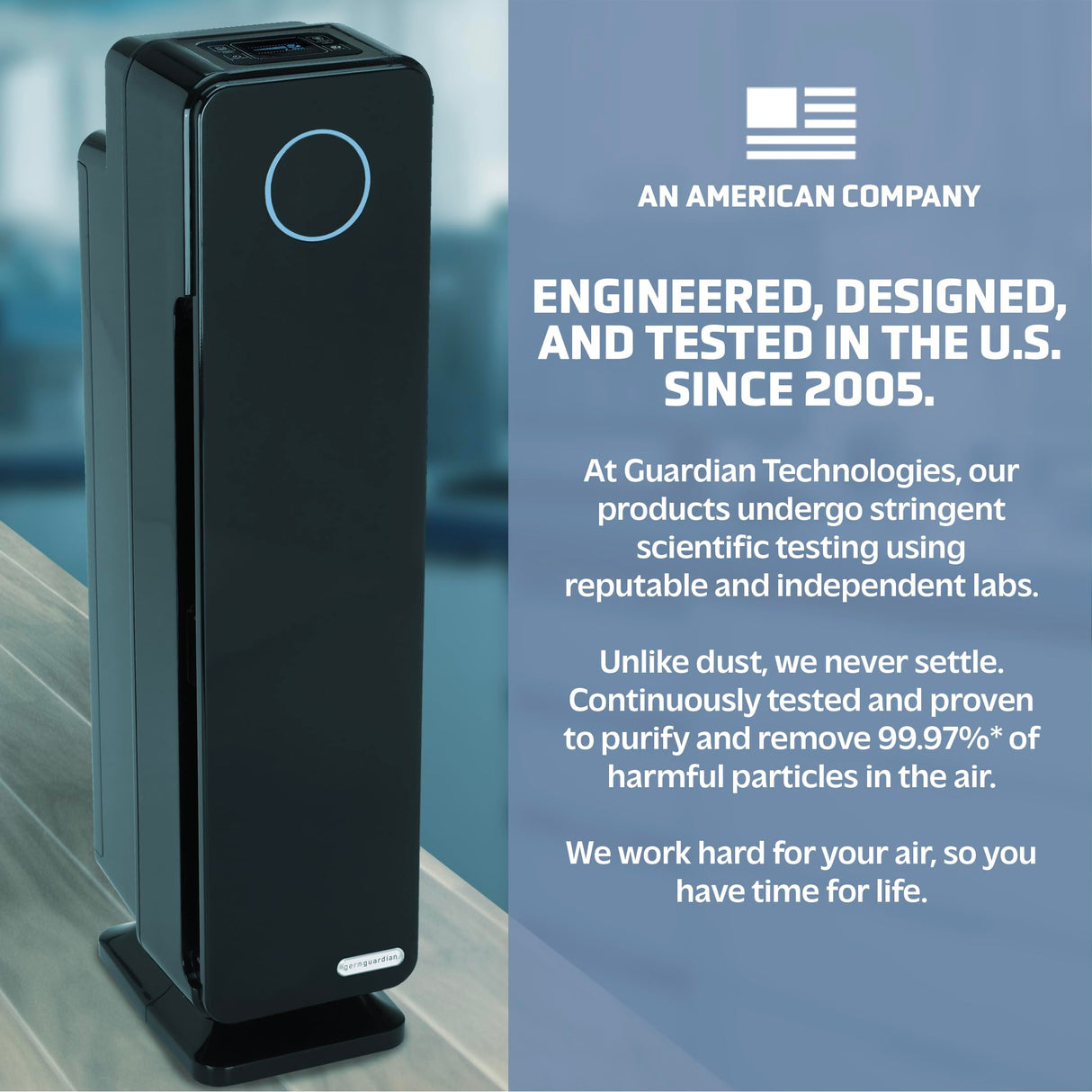 GermGuardian Air Purifier for Home, Large Rooms, H13 HEPA Filter, Removes Dust, Allergens, Smoke, Pollen, Odors, Mold, UV-C Light Helps Reduce Germs, 28 Inch, Black, AC5350B GermGuardian