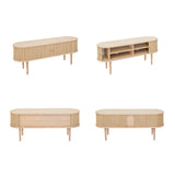 WERMO 55'' TV Stand with Storage and Shelves designed to fit 32’’ - 60'' TVs. Wood Entertainment Center for Living Room and Bedroom, Media Console and Modern TV Console Table (Oak) WERMO