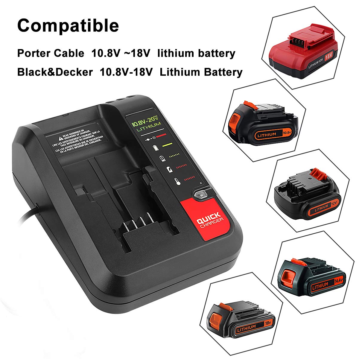 DONGPUCUN PCC692L 20V Fast Battery Charger Replacement for Porter-Cable 20V Lithium Battery PCC685L PCC680L PCC681L PCC682L Black Decker LCS1620 20V Lithium Battery LBXR20 LBX4020 - WoodArtSupply