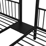 Harper & Bright Designs Metal Triple Bunk Bed with Drawers and Guardrails, Full Over Twin & Twin Bunk Bed for 3, Space-Saving, Noise Free, No Box Spring Needed - Black Harper & Bright Designs
