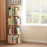 3-Tier Rotating Wood Bookshelf Organizer for Stylish Storage INTEXCA & DESIGN
