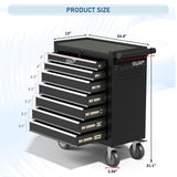 7-Drawers Rolling Tool Chest Tool Box Organizer with Lockable, Metal Rolling Tool Cart Tool Storage Toolbox, Tool Cabinet Rolling Tool Box with Drawers for Garage, Workstation, Workshop, Home Repair CMFYDAILY