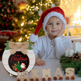 Geetery 17 Pieces Christmas Interchangeable Season Sign DIY Holiday Icons Decor with Wooden Easel Round Home Decorative with 15 Seasonal Icons Holiday Sign Set for Tabletop Fireplace Porch Decoration Geetery