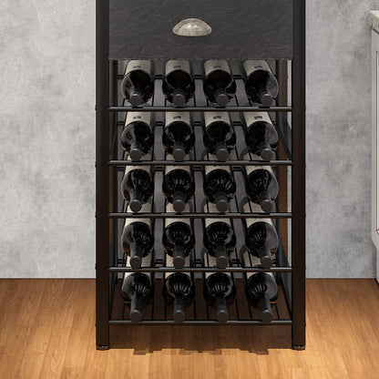 Homeiju Wine Rack Freestanding Floor, Bar Cabinet for Liquor and Glasses, 4-Tier bar Cabinet with Tabletop, Glass Holder, Storage Drawer and Wine Storage for Home Bar(Patent No.D1009580) - WoodArtSupply