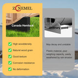 ZONEMEL Indoor and Outdoor Barrel Sauna Room with Porch, Asphalt Shingle Roof, Canadian Hemlock Wood Steam Sauna with 6KW Harvia Heater, Tempered Glass, Mostly for 6 People Sauna Bath ZONEMEL