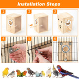 Rypet Transparent Bird Nest Boxes, Wood Parakeet Nesting Box for Cage, Upright Bird Nest Breeding Box with Perch Bird Cage House for Parakeet Lovebirds Budgie Finch Parrotlets Canary L Rypet