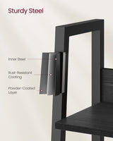 VASAGLE 5-Tier Ladder Shelf - Stylish Multi-Use Bookshelf in Ebony Black and Ink Black VASAGLE