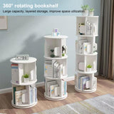 360° Rotating Solid Wood Bookshelf – 5 Tier Spinning Bookcase for Stylish Storage in Any Room LWQFHI