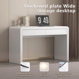 Dongge White Computer and Gaming Desk with Drawers.Home Office desks for Bedroom.Wooden Kids' Writing Table.Three-Layer Lacquered Thick Wooden Board Work Desk That can be Used as a Vanity(Z-101) Dongge