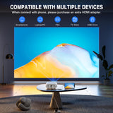 Mini Projector, VISSPL Full HD 1080P Video Projector, Portable Outdoor Projector with Tripod, Kids Gift, Home Theater Movie Phone Projector Compatible with Android/iOS/Windows/TV Stick/HDMI/USB VISSPL