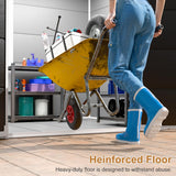 Outdoor Resin Storage Shed 8x6x7 FT Sheds Kit with Floor Included 2 Windows Double Lockable Door,Waterproof Outside Plastic Sheds for Backyard Garden Patio Lawn Tools WELYAS