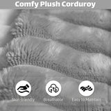 HYJT-H&K Modular Sectional Sofa Cloud Sectional Couch, 107" Comfy Fluffy L Shaped Dark Grey Couches for Living Room, Deep Seat Memory Foam Plush Corduroy Boneless Couch Sectionals Left Facing Chaise HYJT-H&K