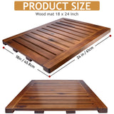 Acacia Wood Shower Mat 24x18 Inches by Demigo, Luxury Bath Mat Non Slip for Bathroom Bathtub Shower Spa Garden Home, Wooden Floor Mat Square Large for Outdoor and Indoor Demigo