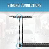 MonsterRax Overhead Garage Storage Rack 2x8, Ceiling Mounted Shelving, Adjustable Hanging Organizer, Heavy Duty Steel, 350 Pound Capacity, Color: Hammertone, Adjusts 24-45" from Ceiling MonsterRAX Storage Solutions