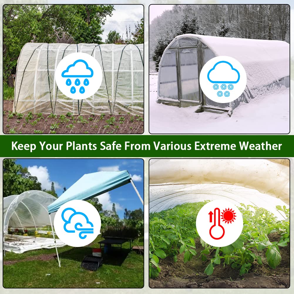 LSGCQ 6 mil Greenhouse Plastic Film Sheeting Cover 25 x 40 Ft UV Resistant Clear Polyethylene Film Green House Hoop Farm Plastic Cover for Gardening, Farming, Agriculture LSGCQ