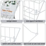 Queekay 6 Tier Wire Countertop Rack Comic Book Rack Wide Tabletop Display Magazine for Book Brochure Literature Greeting Card Shelf Holder Stand (White) Queekay