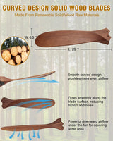 Ceiling Fans without Lights 72 Inch Large Ceiling Fan, Solid Wood Ceiling Fan No Light and Remote, 3 Blade, 6 Speeds, Timer, Quiet DC Motor, High CFM Modern Indoor Outdoor Fans for Patio, Dark Walnut Yahada