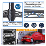 XXkseh Metal Shelf 6 Tier Wire Shelving Unit with Wheels,Heavy Duty Storage Shelves, NSF Garage Kitchen Organizer, Wire Rack Height Adjustable Commercial Grade Rolling Steel Rack,48"x18"x82", Black XXkseh