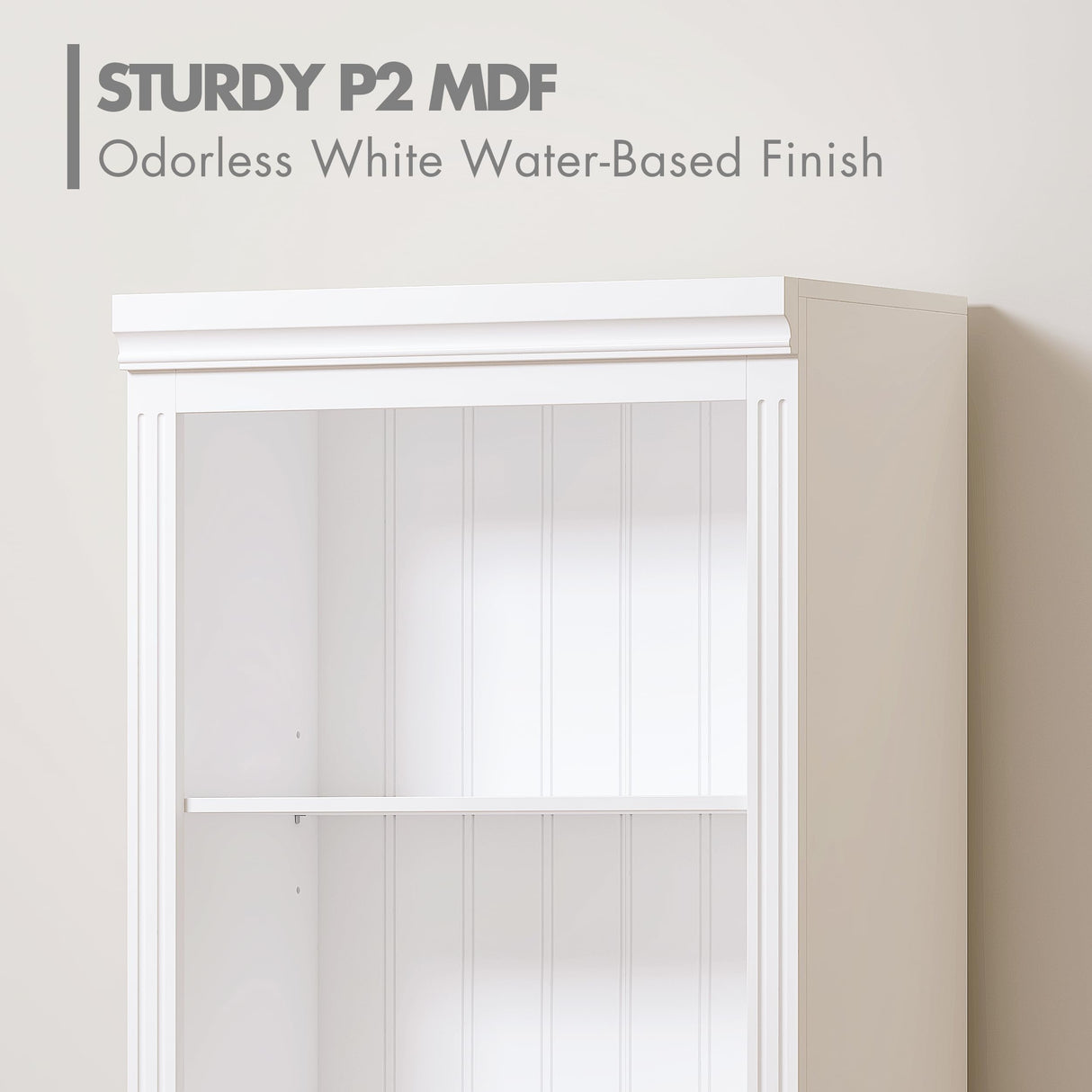 Spirich 5 Tier White Bookshelf, Tall Bookshelf with Storage, Open Wooden Book Shelf, Modern Large Bookcase for Living Room, Home Office, Dinning Room Spirich