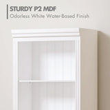 Spirich 5 Tier White Bookshelf, Tall Bookshelf with Storage, Open Wooden Book Shelf, Modern Large Bookcase for Living Room, Home Office, Dinning Room Spirich