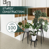 Uneedem Indoor Plant Stand Wood Mid Century Plant Stand for Indoor Plants, Modern Plant Table, 8.9" Tall Plant Holder for Flower Pots, Small Round Side Table, End Table Uneedem