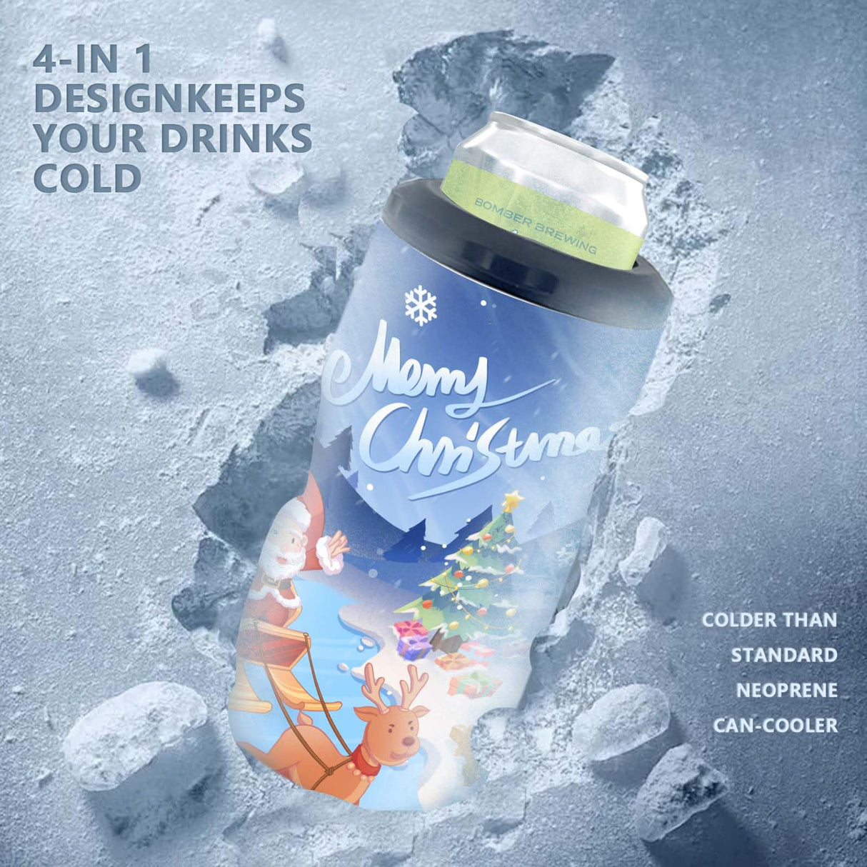 HIZEE 16 oz Sublimation 4 in 1 Can Cooler Tumbler Blank 4pack,Double Stainless Steel Vacuum Insulated for Hot and Cold Beverages,Standard Can,Beer Bottle and Insulated Mugs HIZEE