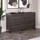 Bush Furniture Atria Bedroom 6 Drawer Dresser, Modern Hickory Bush Business Furniture
