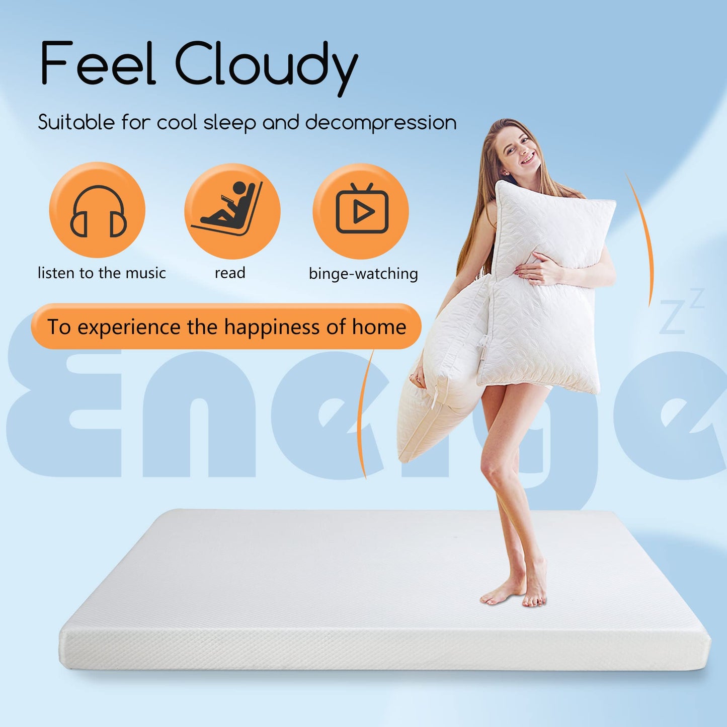 BestMassage Mattress 5 Inch Gel Memory Foam Mattress/Twin Mattress/Cooling Gel Infusion/CertiPUR-US Certified/Comfy Support,White