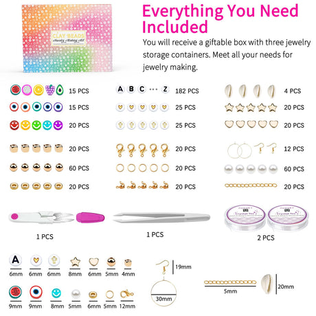 Bracelet Making Kit - 12000 Pcs Clay Beads, 48 Colors in 3 Boxes, Friendship Bracelet Kit with Elastic Strings, Polymer Spacer Beads, Jewelry Making Crafts Gift for Kids, Teens, Girls & Adults2 Sistenia