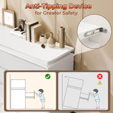 Gyfimoie 6 Drawer White Dresser for Bedroom, 47.2" Long Chest of Drawers with Charging Station & LED Lights, Double Wooden Storage Cabinet Dresser for Closet,Modern TV Stand with Deep Drawers Gyfimoie