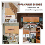 Bamboo Shades for Patio, Retro Bamboo Blinds, Outdoor Roll-Up Shade with Lift, Porch Privacy Translucent Roller Blinds, Waterproof Anti-UV Breathable Reed Curtains, Easy to Install Yhzeokm