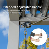 Domi Louvered Pergola 12' × 16', Outdoor Aluminium Pergola with Adjustable Roof, Curtains and Netting, Hardtop Gazebo for Patio, Deck, Garden, Yard, Beach(Gray) domi outdoor living