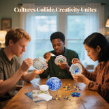 BOHMR DIY Turkish Mosaic Lamp Kit,Table Lamp Making Kit,Easy No Skills Craft for Family Team,Decorative Table Desk Light Crfat Kit for Living Room Bedroom, Make Your Own Table Lamp,Gifts,Blue BOHMR