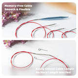 Ruidi Interchangeable Aluminum Circular Knitting Needles Set - 13 Pairs of 4 Inch (10cm) Needles with 4 Cables, Needle Holders & Leather Bag - Perfect for Smooth Knitting & Versatile Projects RUIDI