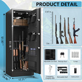ANXINWEI Gun Safe, 8-10 Gun Cabinet with Removable Shelf, Large Long Gun Safe for Rifles and Pistols with Digital Backlit Keypad, Quick Access Big Gun Locker with Dual Alarm, Rifle Safes for Home ANXINWEI
