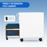 FLEXISPOT Mobile File Cabinet for Home Office 3 Drawer File Cabinet Under Desk Storage Filing Cabinet for Legal/Letter/A4 File,Round Corner Design,White FLEXISPOT