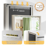 QueenFun Brushed Nickel Bathroom Mirror, 24x36 Inch Beveled Framed Bathroom Mirror Anti-Rust, Brushed Nickel Metal Frame Bathroom Vanity Mirror for Wall, Vertical/Horizontal Wall-Mounted Mirrors QueenFun