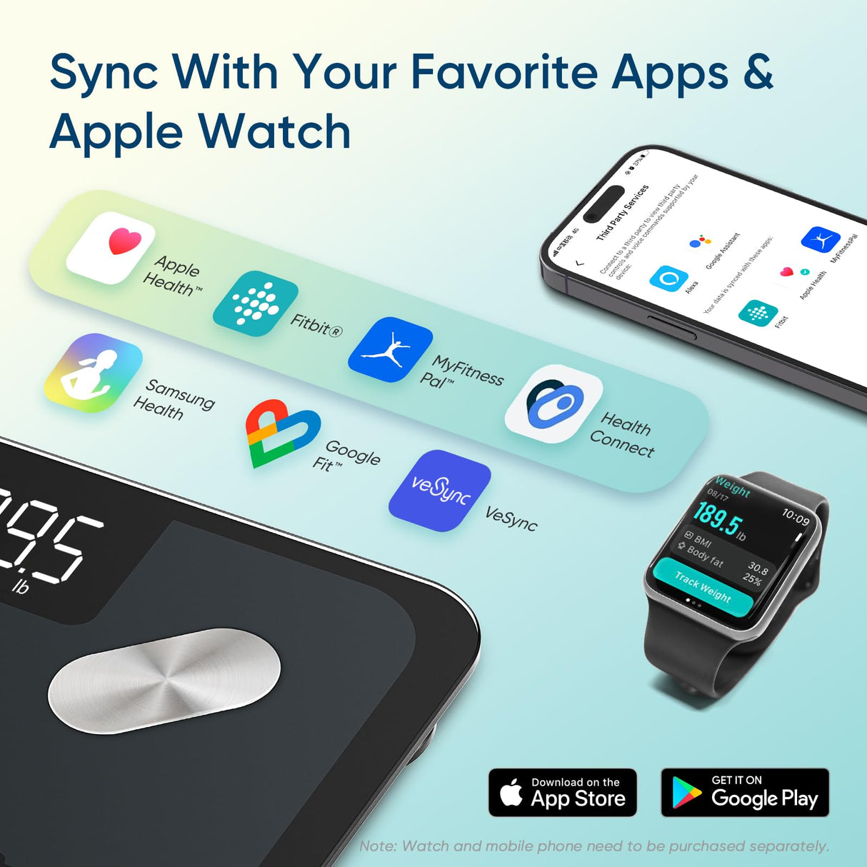 Etekcity Smart Scale for Body Weight, Bathroom Digital Weighing Scale with BMI, Body Fat, Muscle Mass, Accurate Bluetooth Home User Health Equipment Sync Apps Etekcity