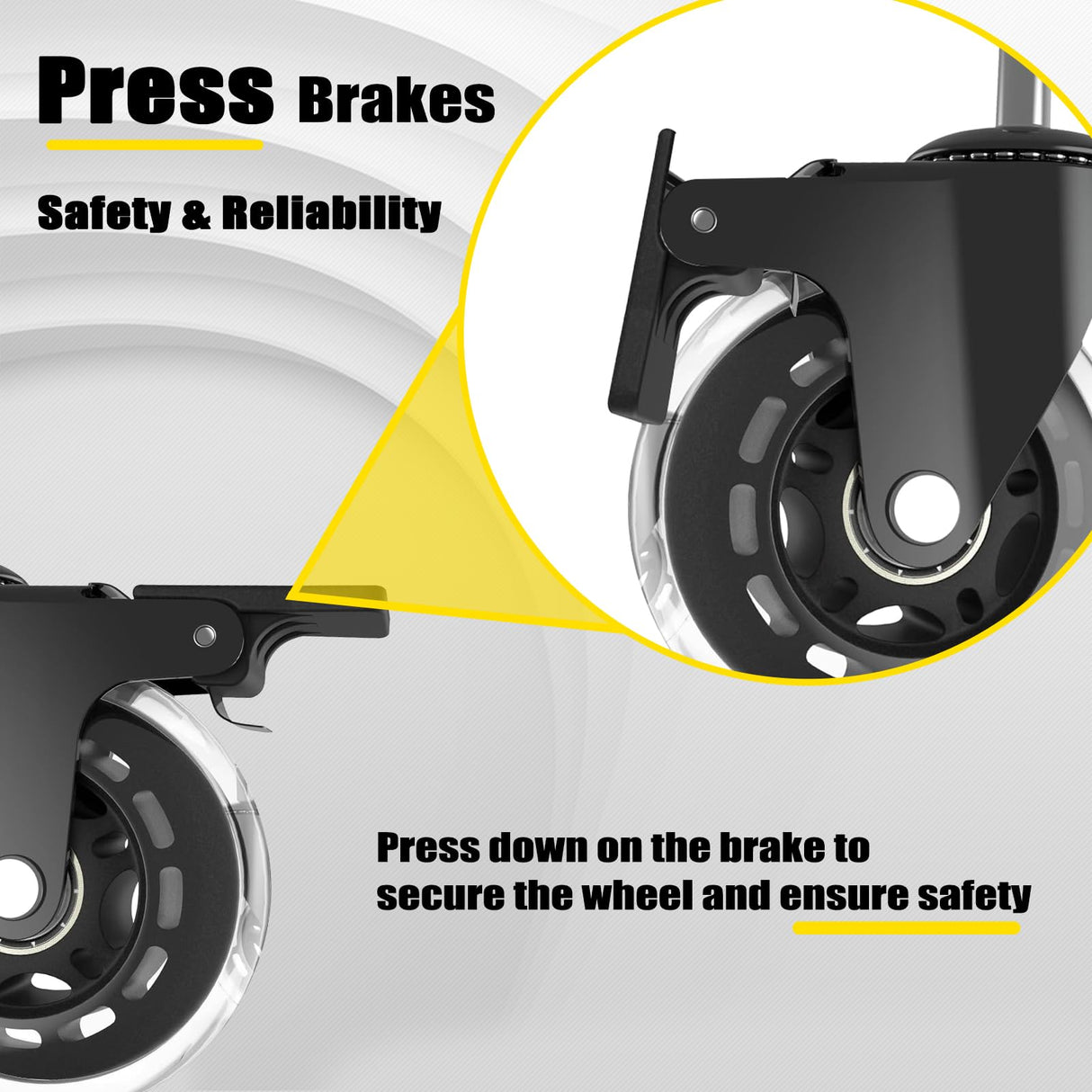 FreekyFit Rolling Shop Stool with Wheels, Garage Work Mechanic Stool with Backrest, Roller Mechanic Chair, Adjustable Height, 360° Swivel, Tool Tray Storage, 330 LBS Capacity, Heavy Duty, Yellow FreekyFit