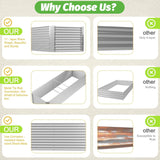 FRIZIONE 2pcs Tall 8x4ft Galvanized Raised Garden Bed Outdoor,Above Ground Garden Bed for Vegetable,Metal Raised Beds for Flower,Steel Raised Beds for Gardening FRIZIONE