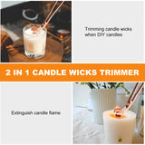 Wood Wicks for Candles Making with Case, Wooden Wicks for Candlemaking 5.1 X 0.5 Inch Smokeless Long Lasting Flame Natural Wood Candle Wick with Candle Wick Trimmer, Metal Base for DIY Candle(50 Sets) Yewltvep