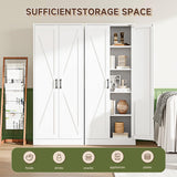 Letaya Storage Cabinet,75" H Metal Kitchen Pantry Cabinets with Doors and Adjustable Shelves,Pantry Organizers for for Cupboard/Dining/Bathroom/Office/Garage Room,White Letaya