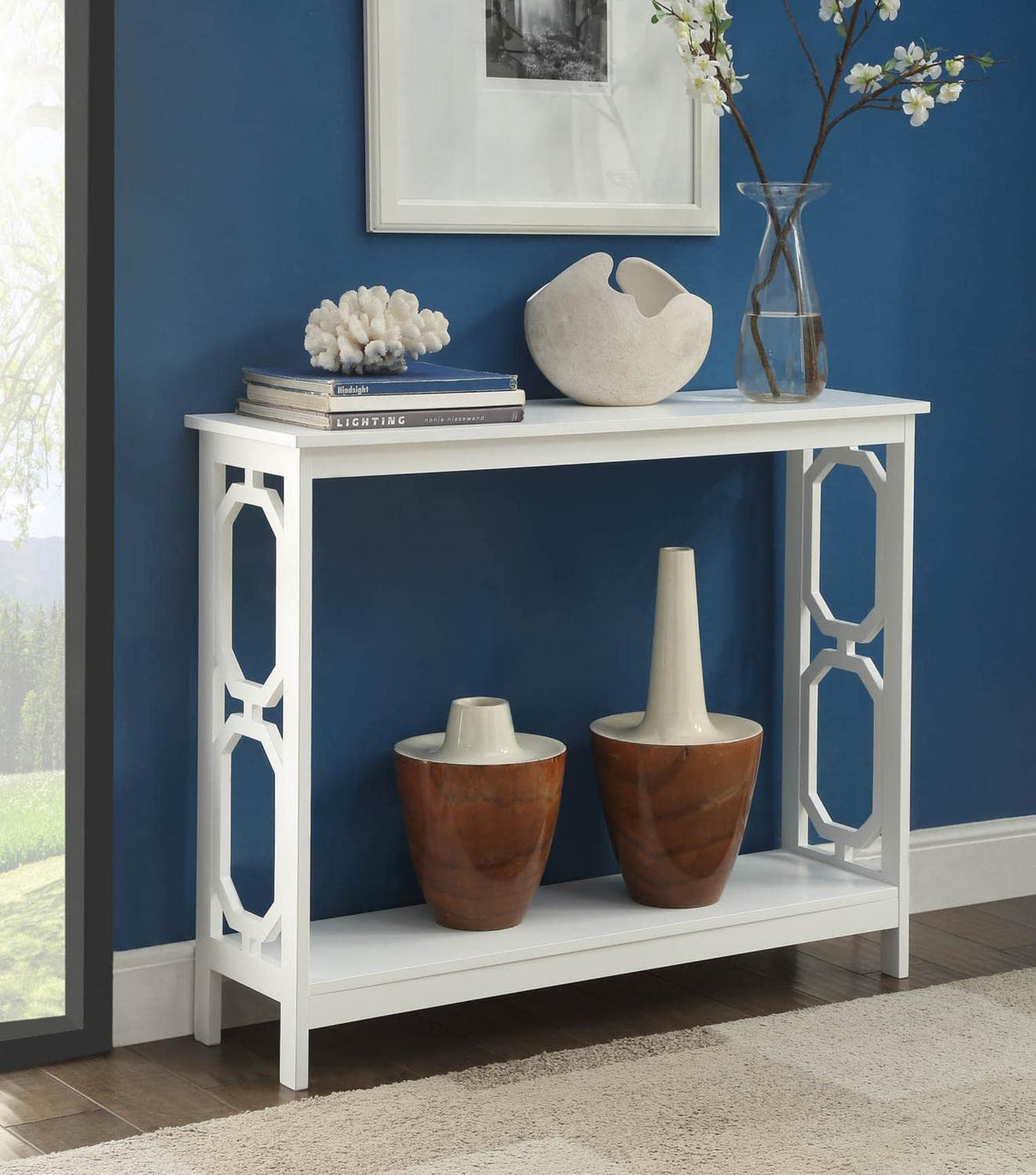 Convenience Concepts Omega Console Table, White Convenience Concepts