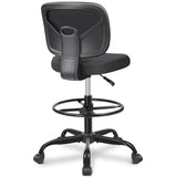 Primy Office Drafting Chair Armless, Tall Office Desk Chair Adjustable Height and Footring, Mid-Back Ergonomic Standing Desk Chair Mesh Rolling Tall Chair for Art Room, Office or Home(Black) Primy