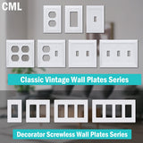 CML Classic Triple Toggle Switch Wall Plate, 3-Gang Outlet Cover, 2 Pack, Vintage Retro Wood Grain Design Beadboard Wallplate, Impact Resistant, Standard Size 6.87”X 4.87”, White CML Hardware