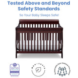 Delta Children Canton 4-in-1 Convertible Crib - Easy to Assemble, Espresso Cherry Delta Children