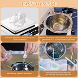 2.2 Lb Gel Wax for Candle Making Set, DIY Clear Gel Candle Wax, Handmade Jelly Wax Melts for Candle Making with 50pcs Wicks and 60pcs Candle Wick Stickers Vehipa